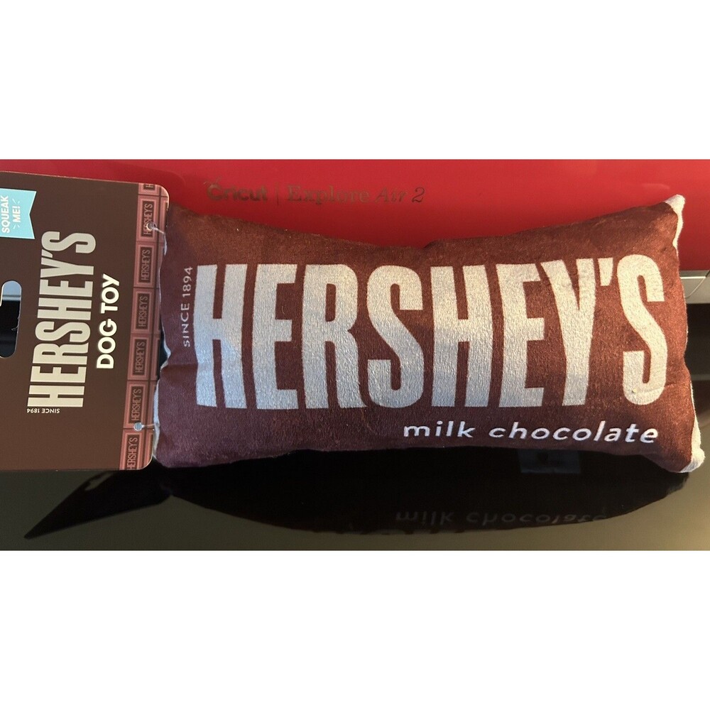 Hershey's Milk Chocolate Candy Bar Plush Dog Toy Crinkle Filling  Squeak